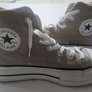 Converse Canvas High-Tops in Cream and White